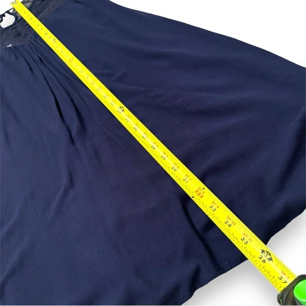 Xhilaration Flowy Lightweight Navy Lace Detail Keyhole Back Cutout Mini Dress - Picture 12 of 16